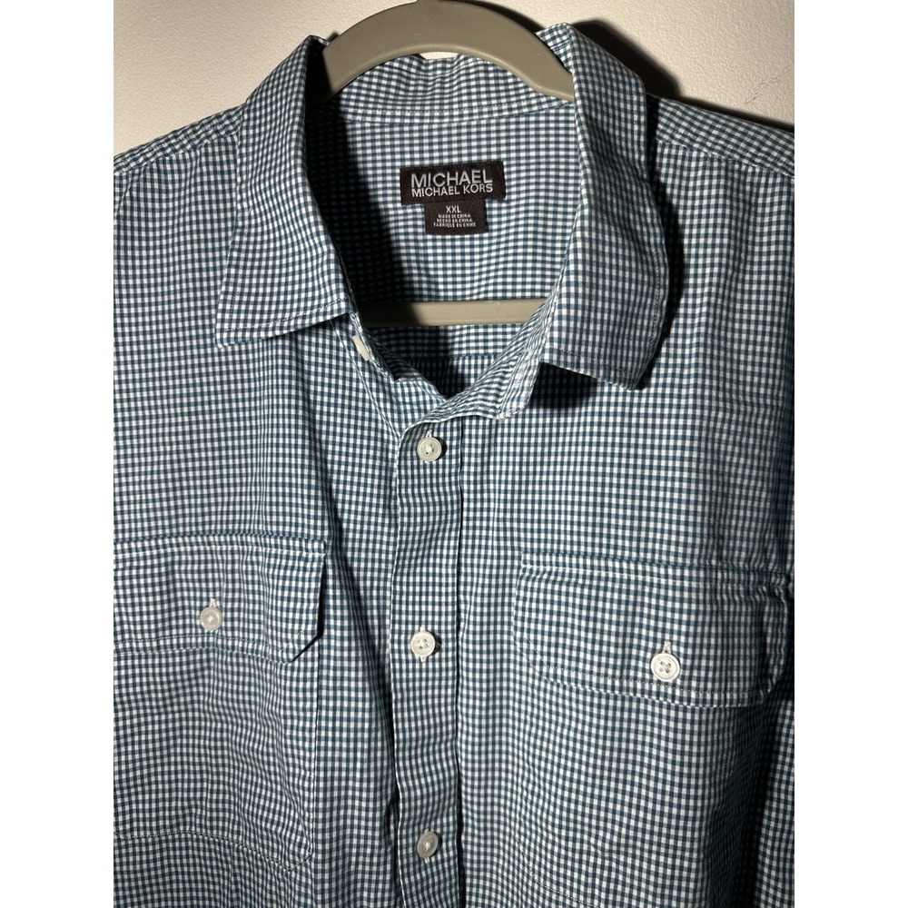 Michael Kors Men's Dress Shirt 100% Cotton‎ Size XXL light teal blue button up